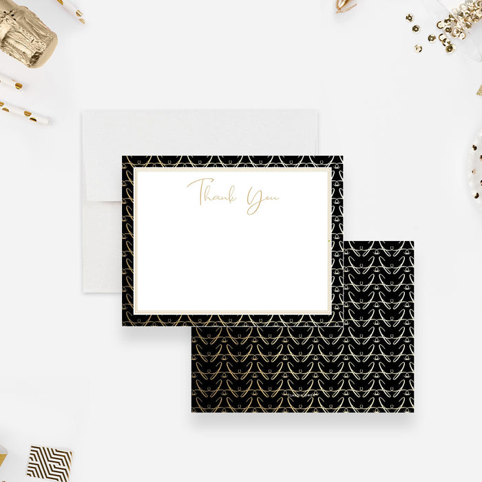 Elegant Thank You Card for Business Events with Golden Abstract Pattern, Corporate Stationery, Thank You Card for Small Business