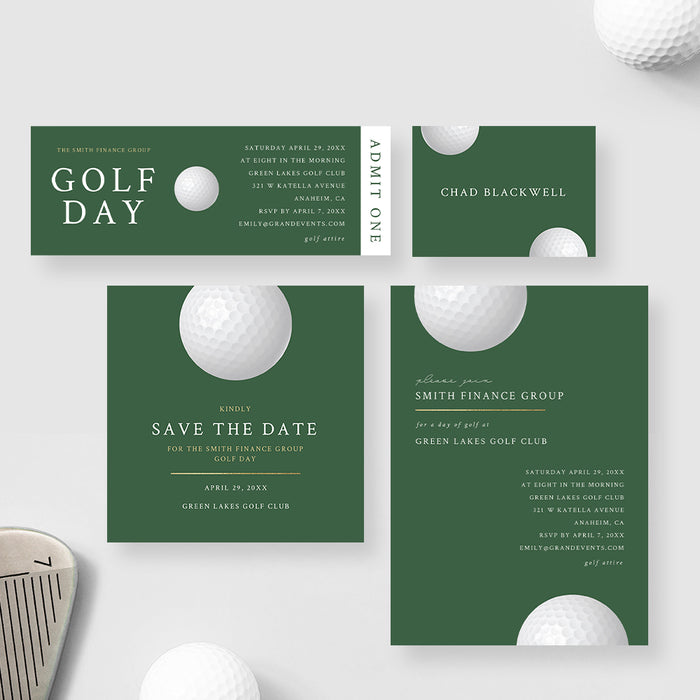 Golf Birthday Party Invitations Card for Men, Professional Golf Masters Invitation, Golf Tournament Invites