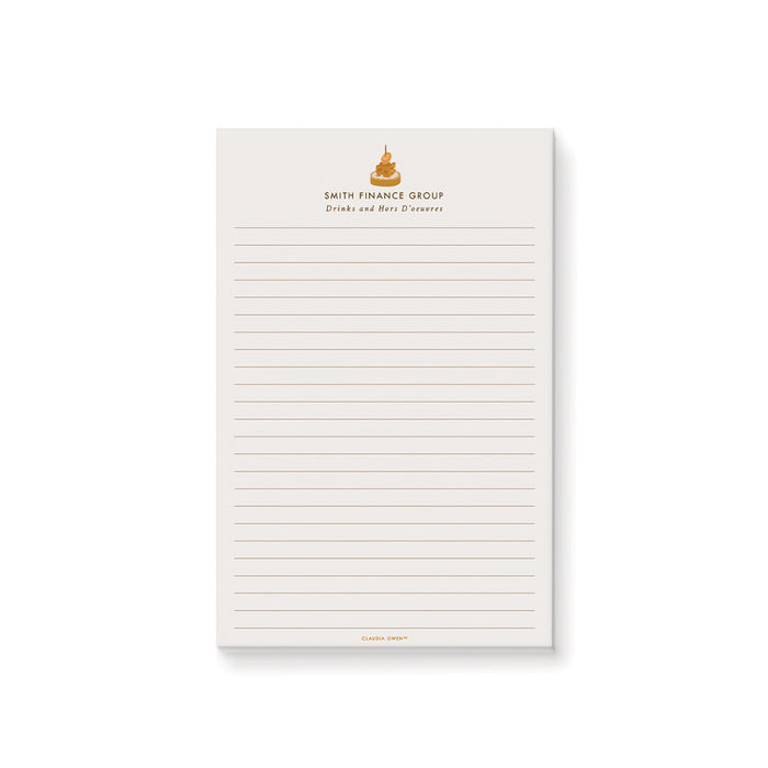 Custom Logo Notepad, Personalized Notepad for Your Next Drinks and Hors D'oeuvres Party
