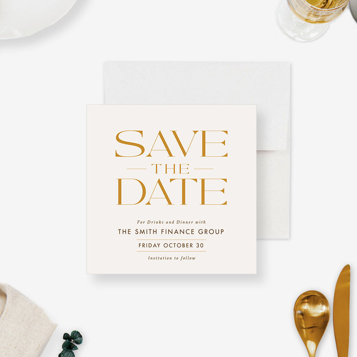 Wine and Dine Save the Date Card for Corporate Events, Save the Date for Business Party