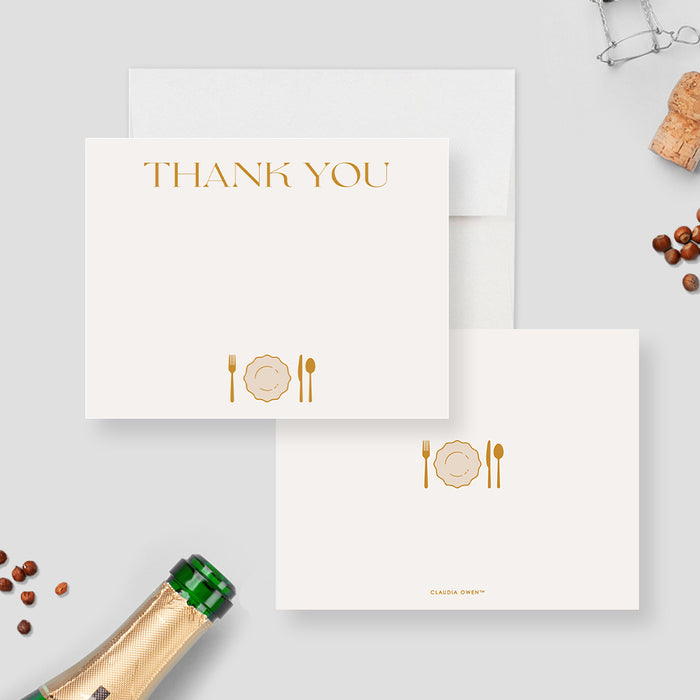 Thank You Card for Dinner and Drinks Party, Birthday Party Thank You Note