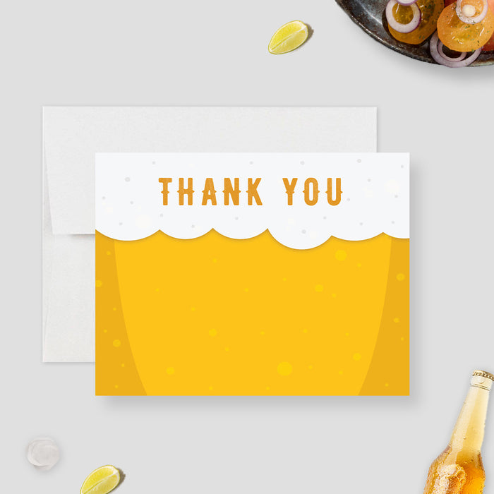 Personalized Beer Birthday Thank You Card for Men