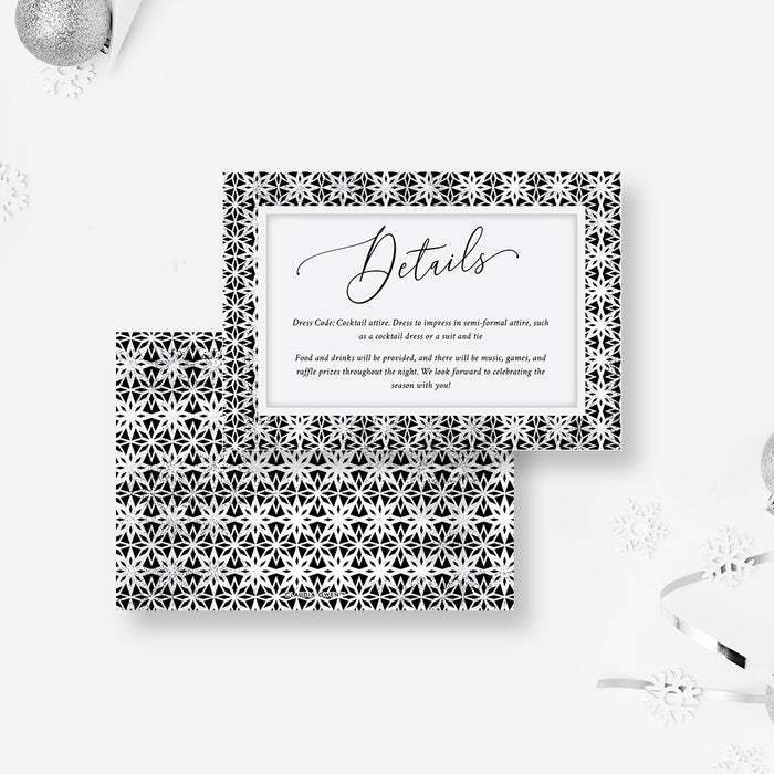 Holiday Soiree Invitation Card with Snowflake Border, Winter Business Holiday Soiree Invitation Card with Snowflake Border, Winter Business