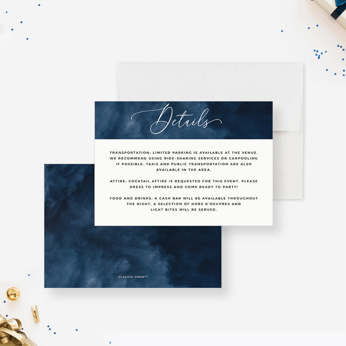 50th Birthday Party Invitation for Men in Navy Blue, Celebrate Half a Century in Style