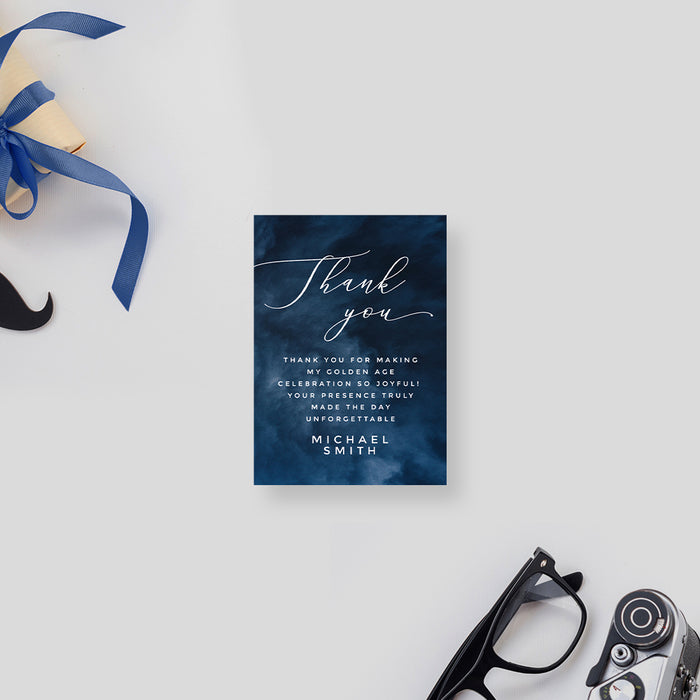 50th Birthday Party Invitation for Men in Navy Blue, Celebrate Half a Century in Style