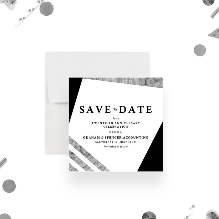Black and Gray Elegant Save the Date for Business Anniversary, Company Anniversary Save the Dates