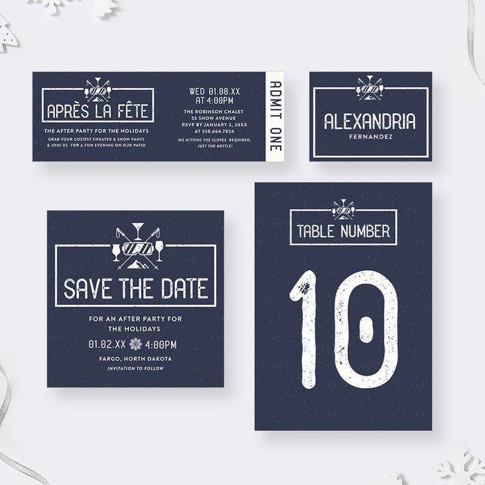 Après La Fête Invitation Card, Continue the Festivities with a Winter-Themed Post-Holiday Party