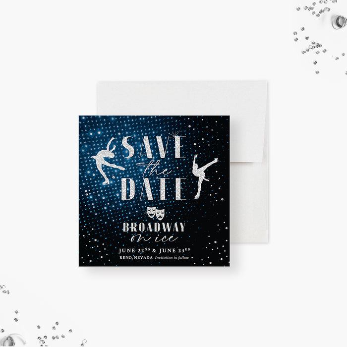 Mark Your Calendars for Broadway on Ice Save the Date Card, Ice Skating Birthday Save the Dates