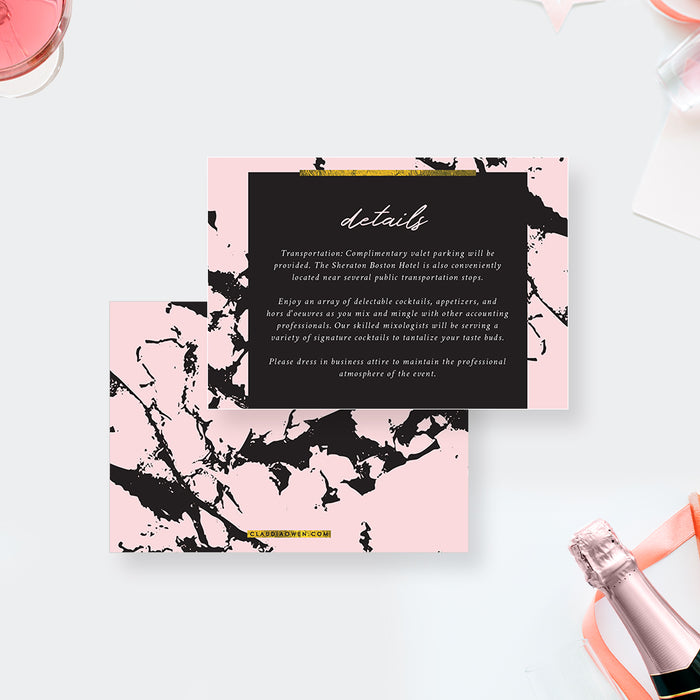 Cocktails and Conversation Party Invitation in Pink and Black Mable, Corporate Party Invites