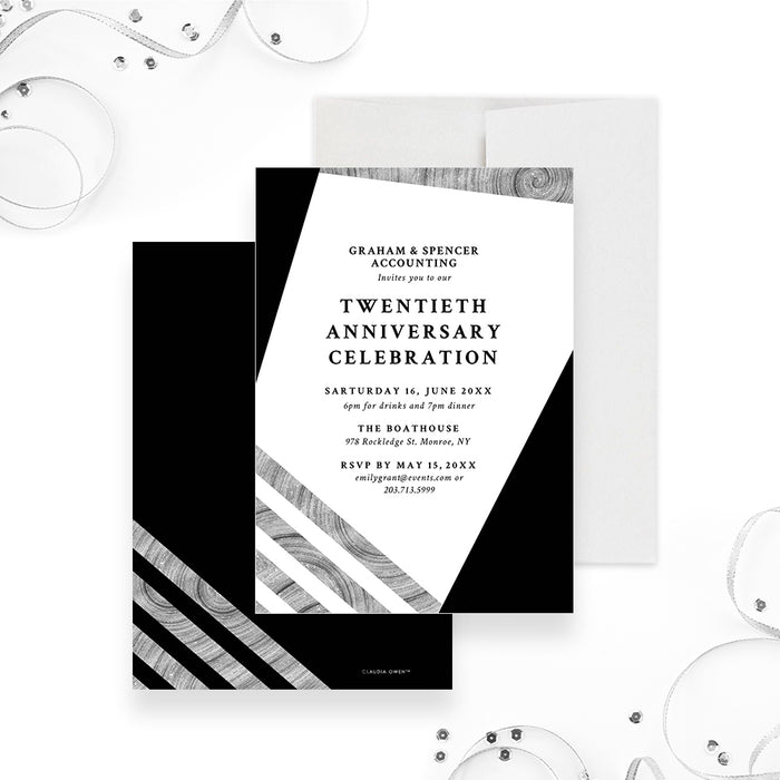 Black and Gray Elegant Invitation for Business Anniversary, Annual Company Dinner, Special Event Invites, Corporate Dinner Invitation