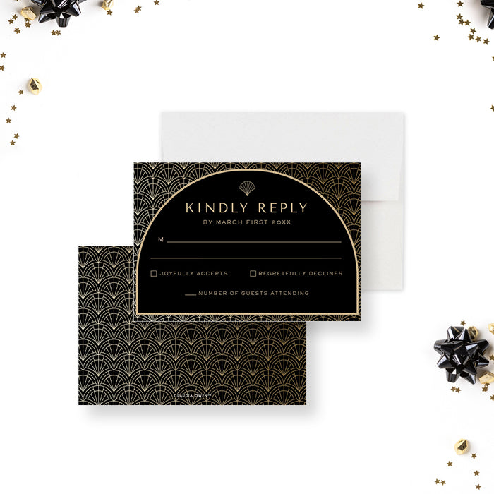 Art Deco Birthday Invites, The End of My 20s Birthday Party in Black and Gold, Great Gatsby Invitation Card, 1920s Invite Cards, Roaring 20s Party Invitations