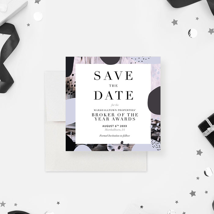 Save the Date Card for Award Ceremony, Personalized Announcement Card for Corporate Event, Mark Your Calendar for Broker of The Year Awards Party