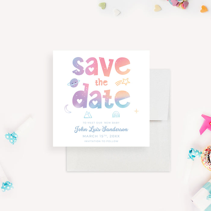 Charming Sip and See Party Save the Date Card, Personalized Baby Shower Celebration Announcement Card, Mark Your Calendar To Meet Our New Baby