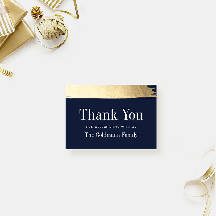 Personalized Thank You Tag in Blue and Gold Digital Template, Digital Favor Tags