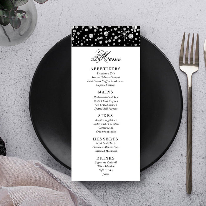 Black and Diamond Invitation Card for Gala Events, Elegant Corporate Party Invites, Anniversary Business Party Invitation