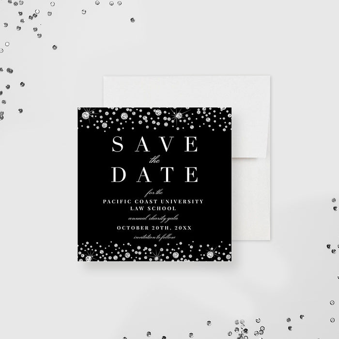 Diamond Save the Date Card for Gala Party, Classy Company Event Save the Dates, Work Business Anniversary Celebration Card