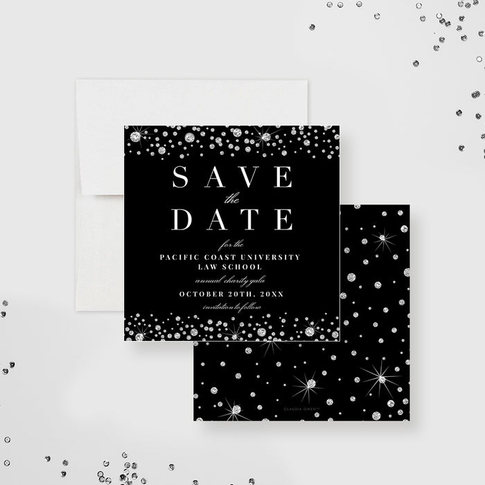 Diamond Save the Date Card for Gala Party, Classy Company Event Save the Dates, Work Business Anniversary Celebration Card