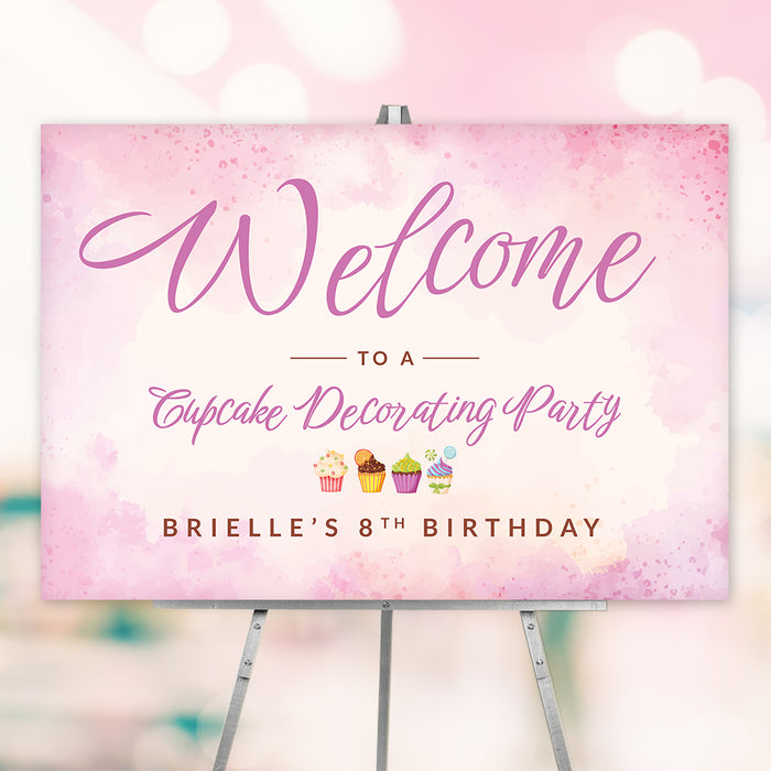 Sweetest Cupcake Decorating Party Celebration, Two Sweet Birthday Party Invitation Card in Blush Pink