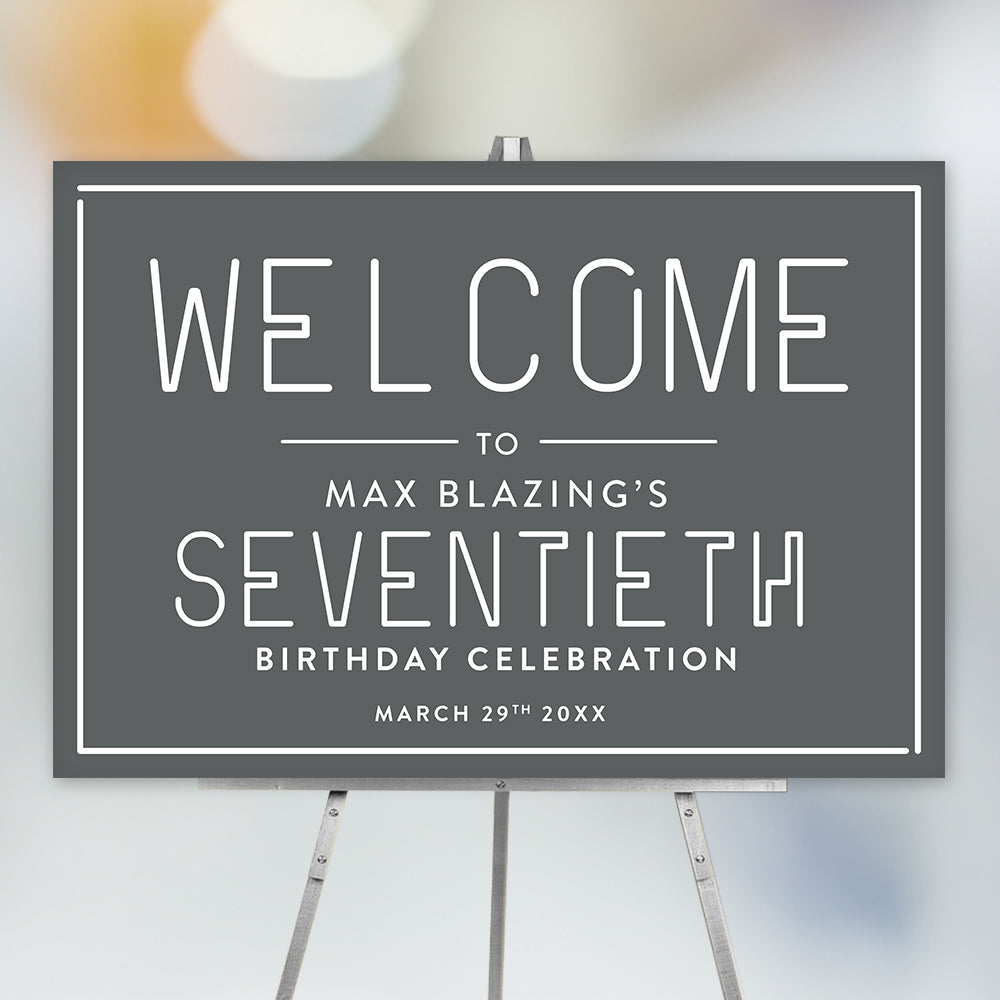 Modern Welcome Sign, Birthday Party Entrance Poster for All Ages