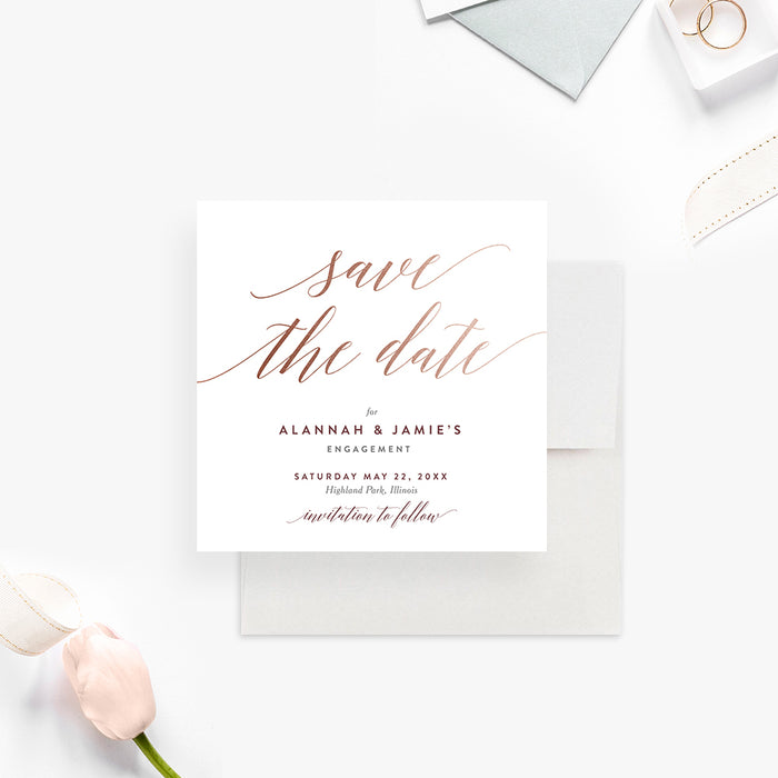 Minimalist Save the Date Card for Engagement Party, Simple Save the Date for Wedding Anniversary, Modern Save the Dates