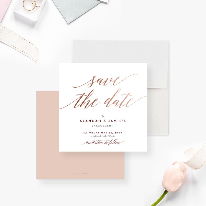 Minimalist Save the Date Card for Engagement Party, Simple Save the Date for Wedding Anniversary, Modern Save the Dates