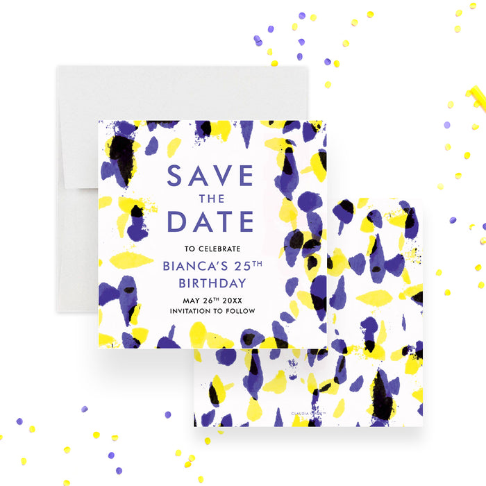 Colorful Save the Date Card for Adult Birthday Party, Cocktail Party Save the Dates, Save the Date for 21st 25th 30th 40th 50th Birthday Bash
