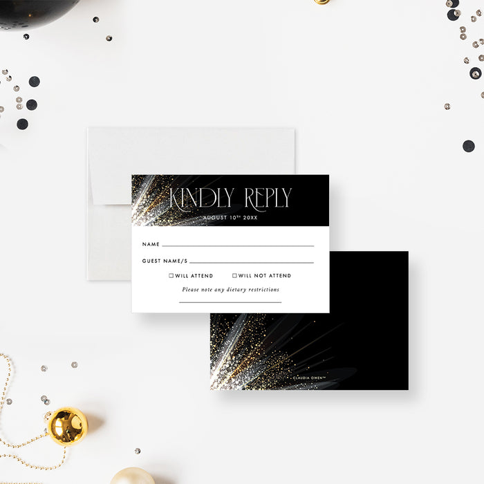 Elegant Gala Party in Gold and Black, Classy Business Party Invites, Company Charity Ball Event Invitations, Corporate Dinner Invitation