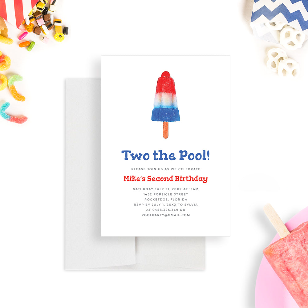 Digital Pool Party Invitations