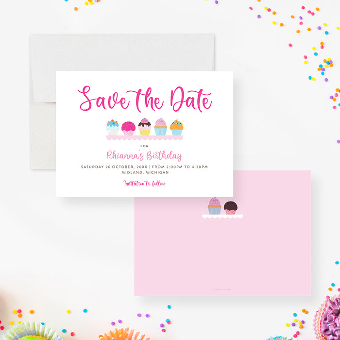 Lets Sprinkle Some Fun Invitation Card for Kids Birthday Party, Cute Cupcake Invites for Children, 1st 2nd 3rd 4th 5th Birthday Party, Cake Decorating Birthday Party
