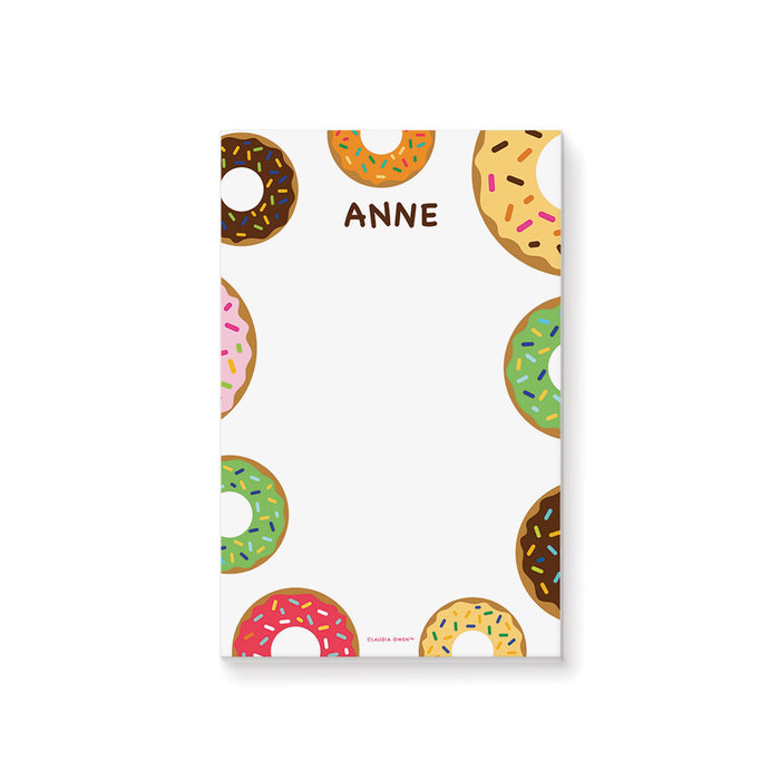 Sweet Donut Notepad for Kids, Customized Stationery with Donut Illustrations, Writing Notepad for Girls, Unique Gift for Donut Lover
