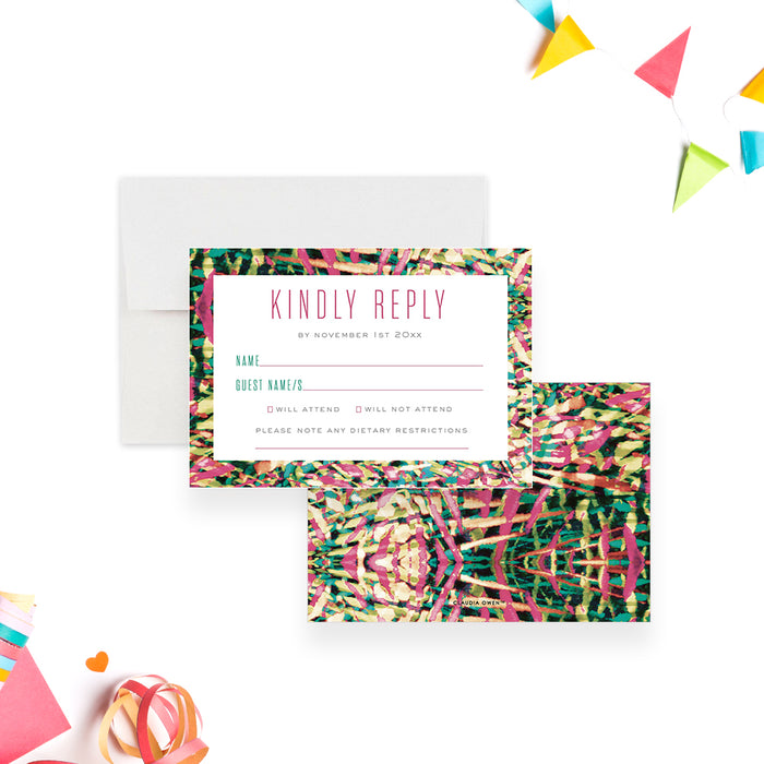 Colorful Tropical Invitation Card for Adult Birthday Party, Summer Birthday Invites, 30th 40th 50th 60th Birthday Invitations