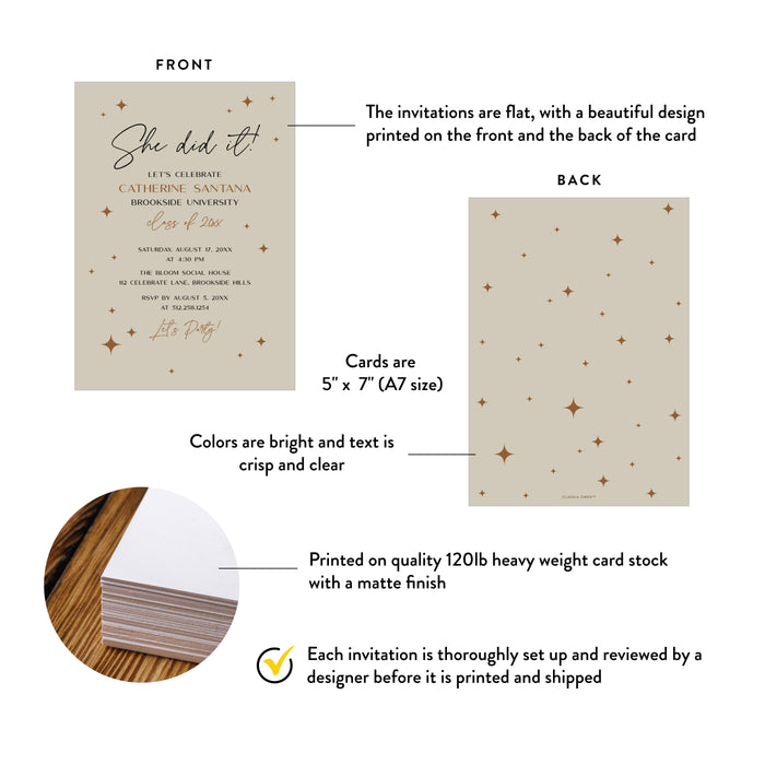 She Did It Graduation Party Invitation for Her