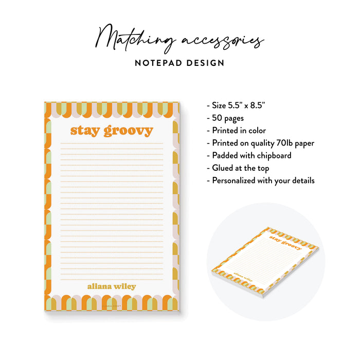 Retro Graduation Notepad Party Favor Stay Groovy Design