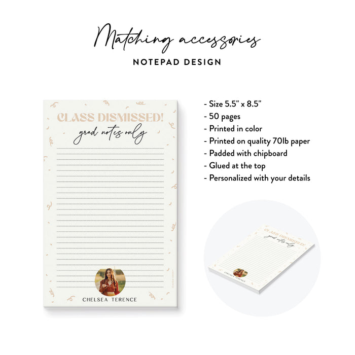 Modern Graduation Party Invitation with Photo Taupe Neutral