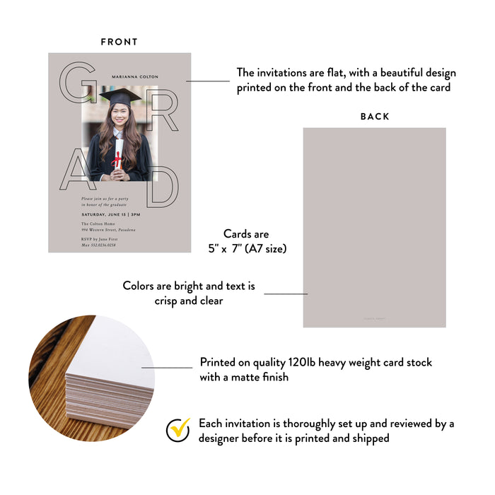 Modern Graduation Party Invitation with Photo