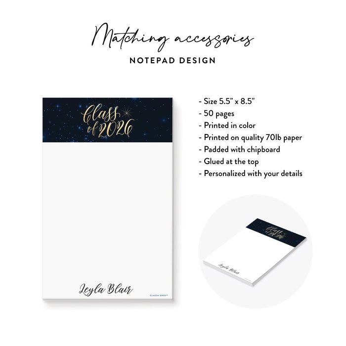 Personalized Starry Night Graduation Invitation Class of 2026