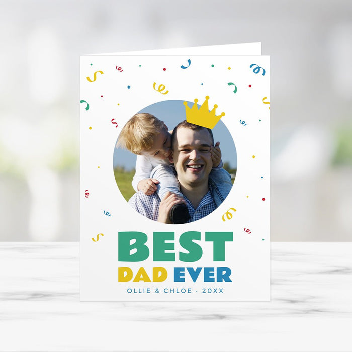 best-dad-ever-fathers-day-greeting-card-with-photo-template-personali-claudia-owen for Printable Free Father S Day Cards Best Dad Ever Fathers Day Greeting Card with Photo Template, Personali — Claudia Owen for Printable Free Father S Day Cards