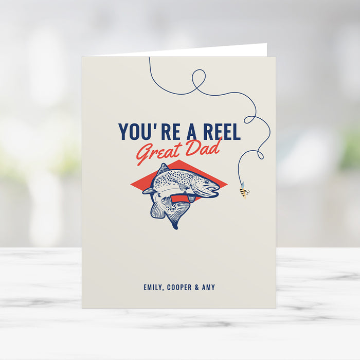 You're a Reel Great Dad Fathers Day Printable Card, Fishing Greeting Card for Men, Fishing Birthday Greeting Card Digital Download