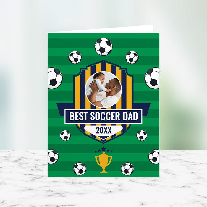 Best Soccer Dad Fathers Day Printable Card, Soccer Greeting Card for Men with Photo, Soccer Greeting Card Digital Download