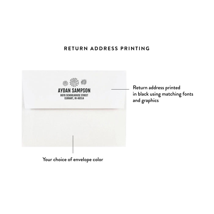 Fourth of July Party Invitation with Patriotic Fireworks Design