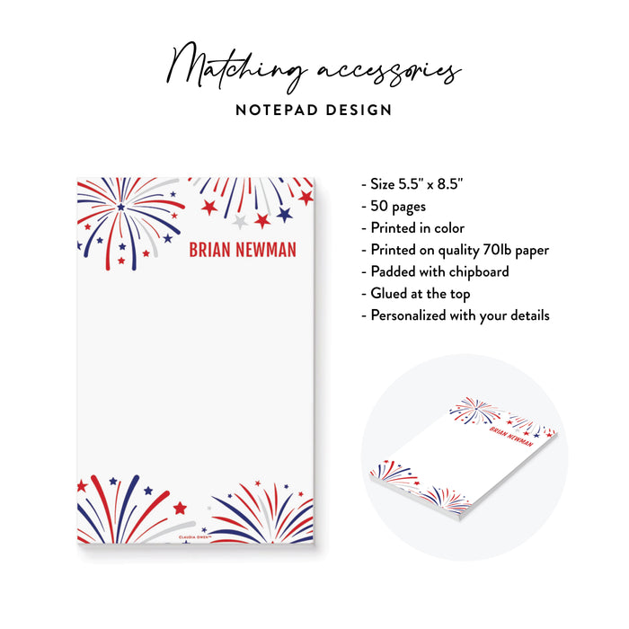 Fourth of July Party Invitation with Patriotic Fireworks Design