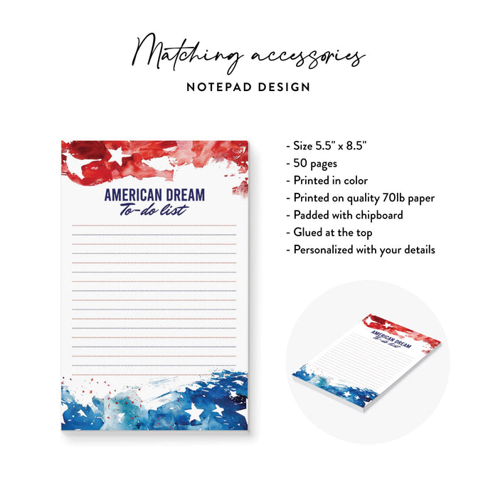 Fourth of July BBQ Party Invitation with Patriotic Watercolor Design
