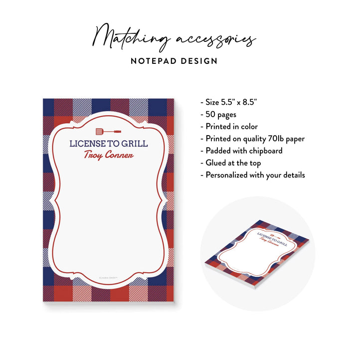 Fourth of July BBQ Invitation Patriotic Plaid Grill Party