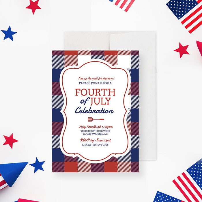 Fourth of July Celebration Party Invitation Digital Download, Veterans Day Celebration Party Invites, American Independence Day Invitation