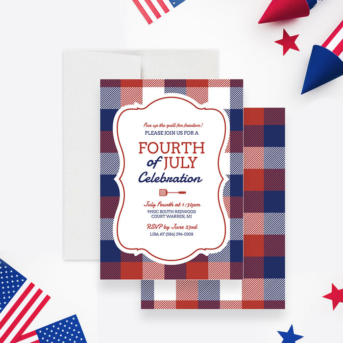 Fourth of July Celebration Party Invitation Digital Download, Veterans Day Celebration Party Invites, American Independence Day Invitation