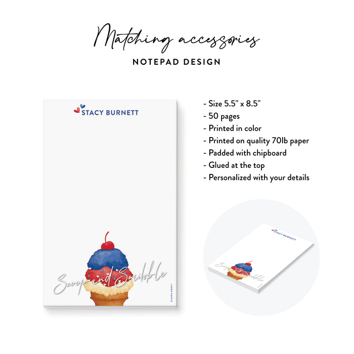 Patriotic Ice Cream Party Invitation 4th of July Summer Invite