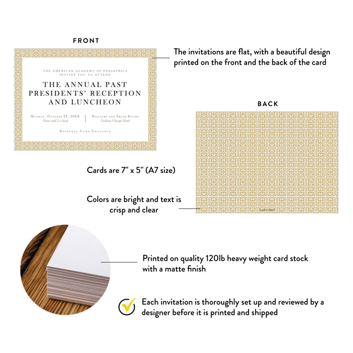 Formal Business Event Invitation Elegant Greek Key Design