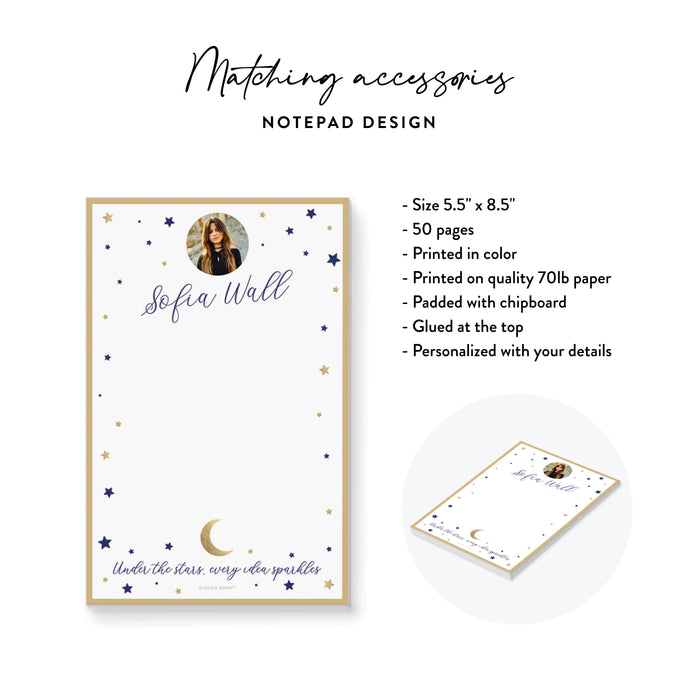 Celestial Quinceanera Invitation Moon and Stars Design