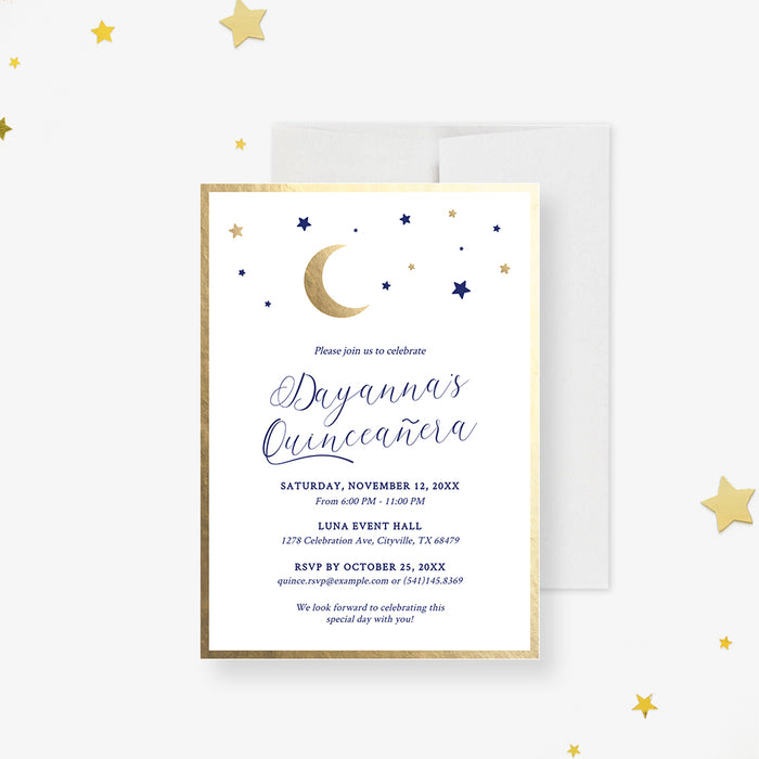 Quinceanera Party Invitation Template, Sweet 16 Invite Digital Download Invite, Celestial Birthday Baby Shower Invitations Instant Download