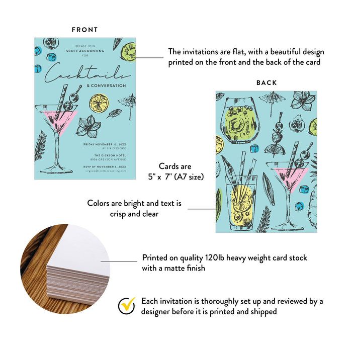 Cocktail and Conversation Invitation Corporate Party Night Invite